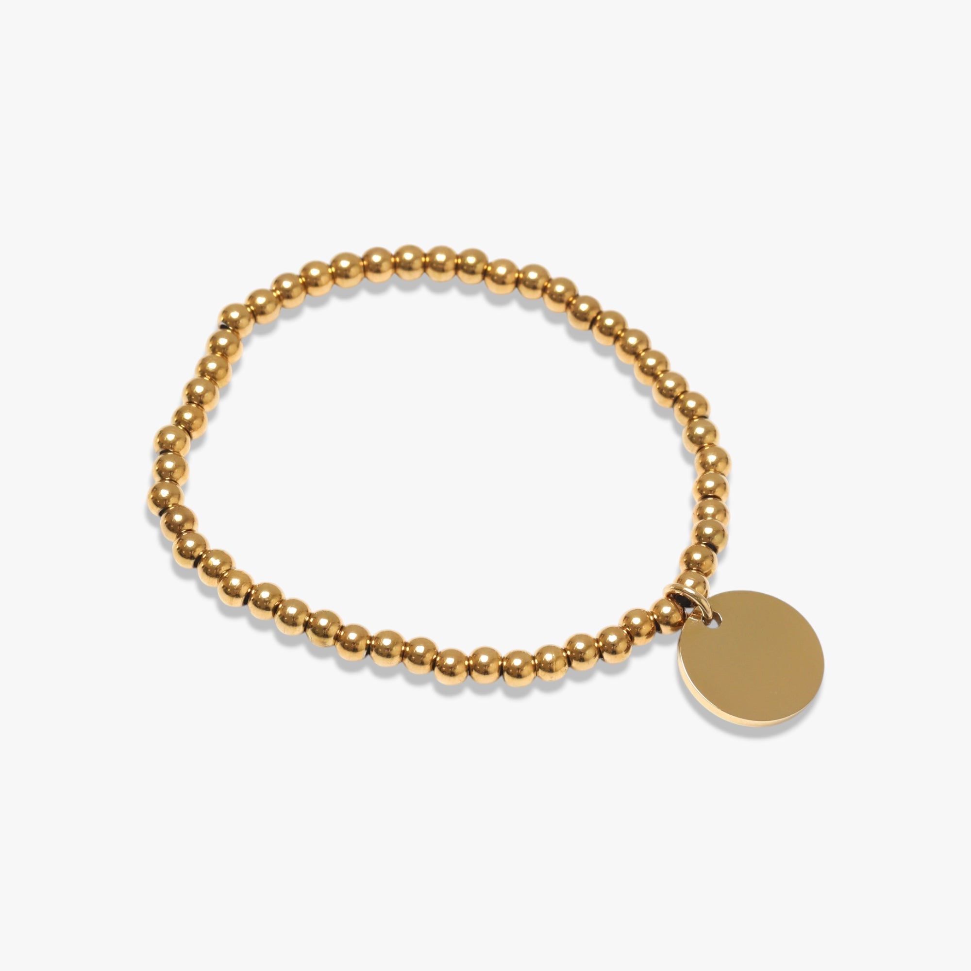 Gold Beaded Disc Bracelet