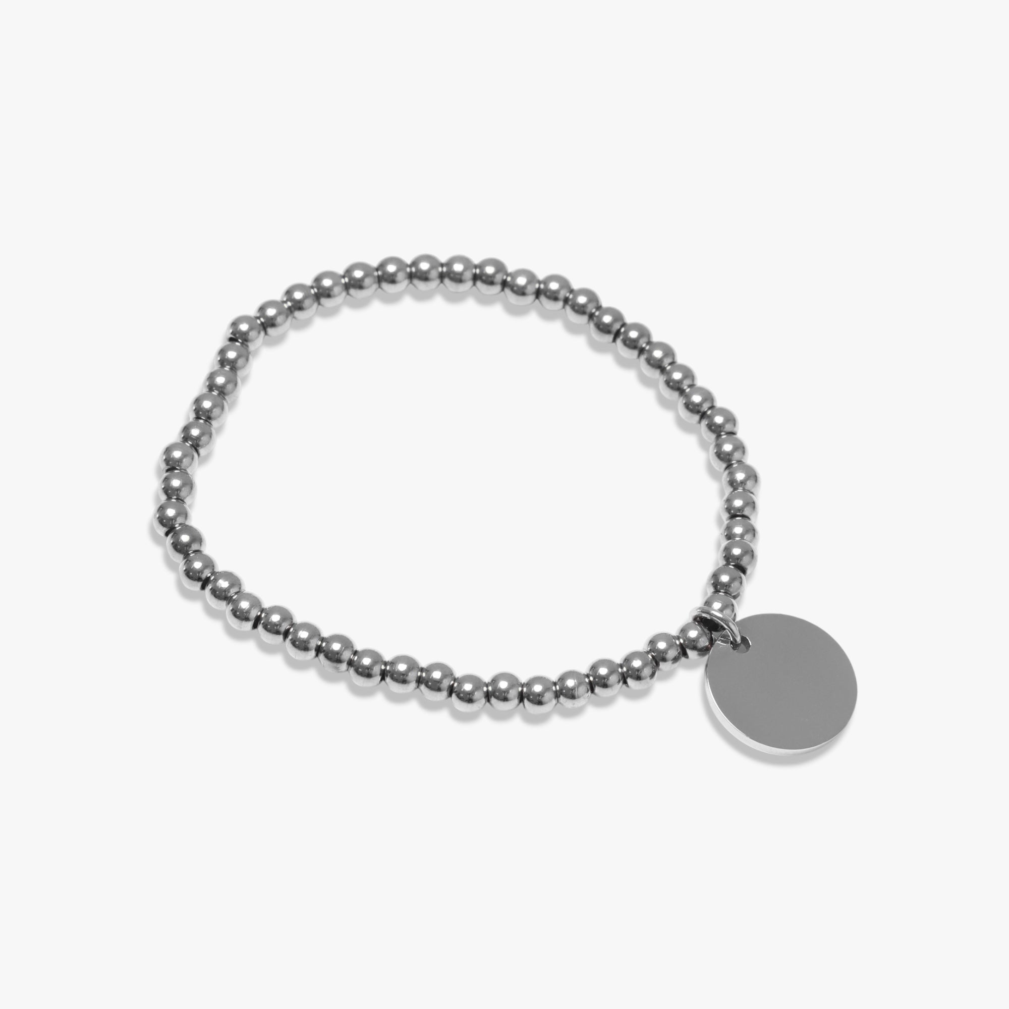 Silver Beaded Disc Bracelet
