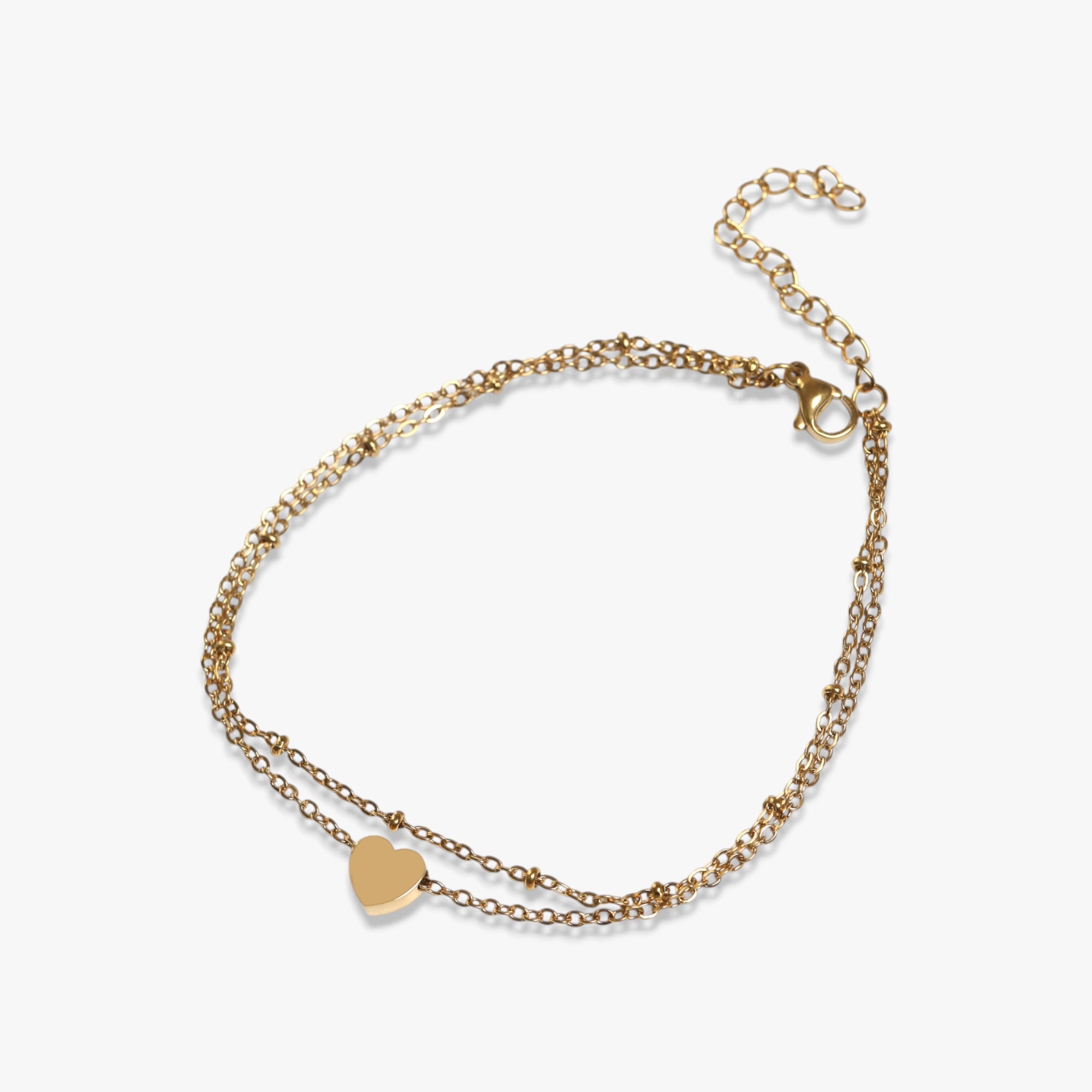 Gold Heart Anklet Bracelet