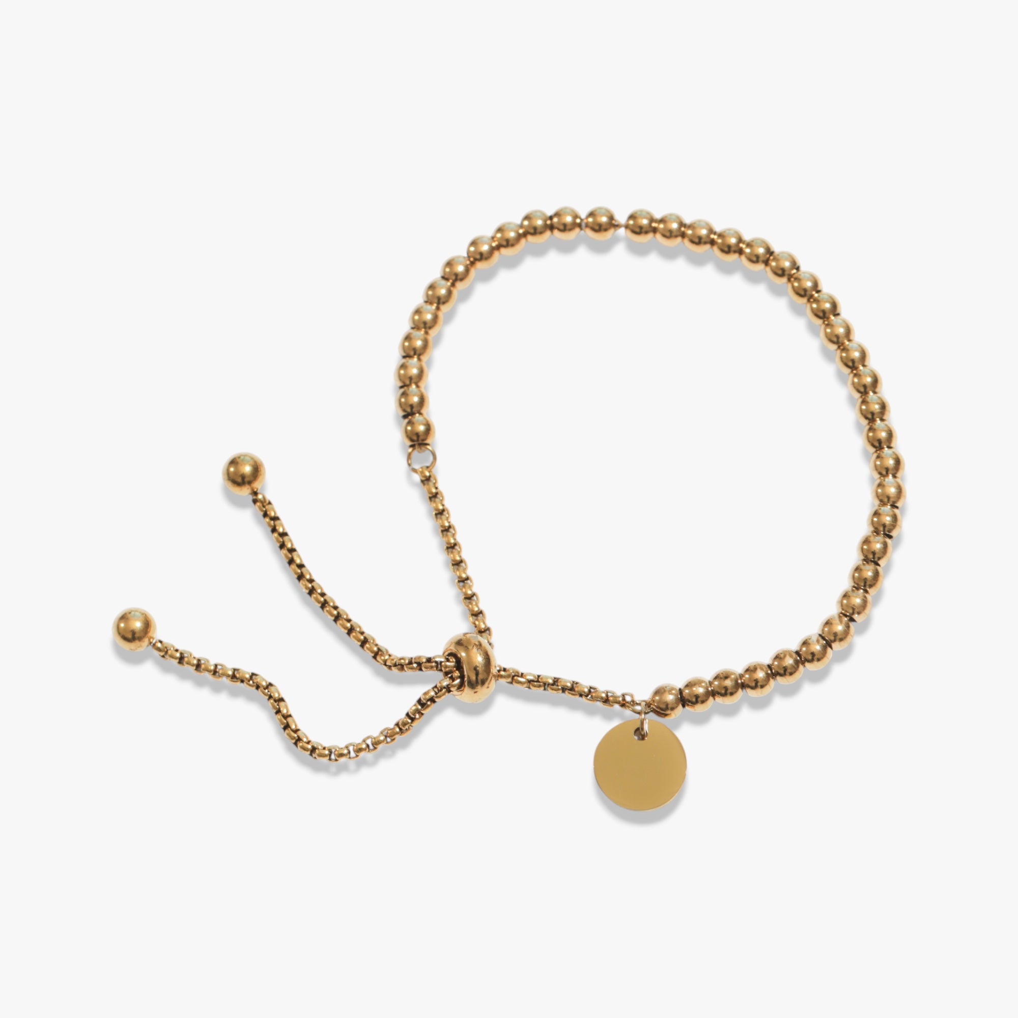 Gold Adjustable Beaded Bracelet