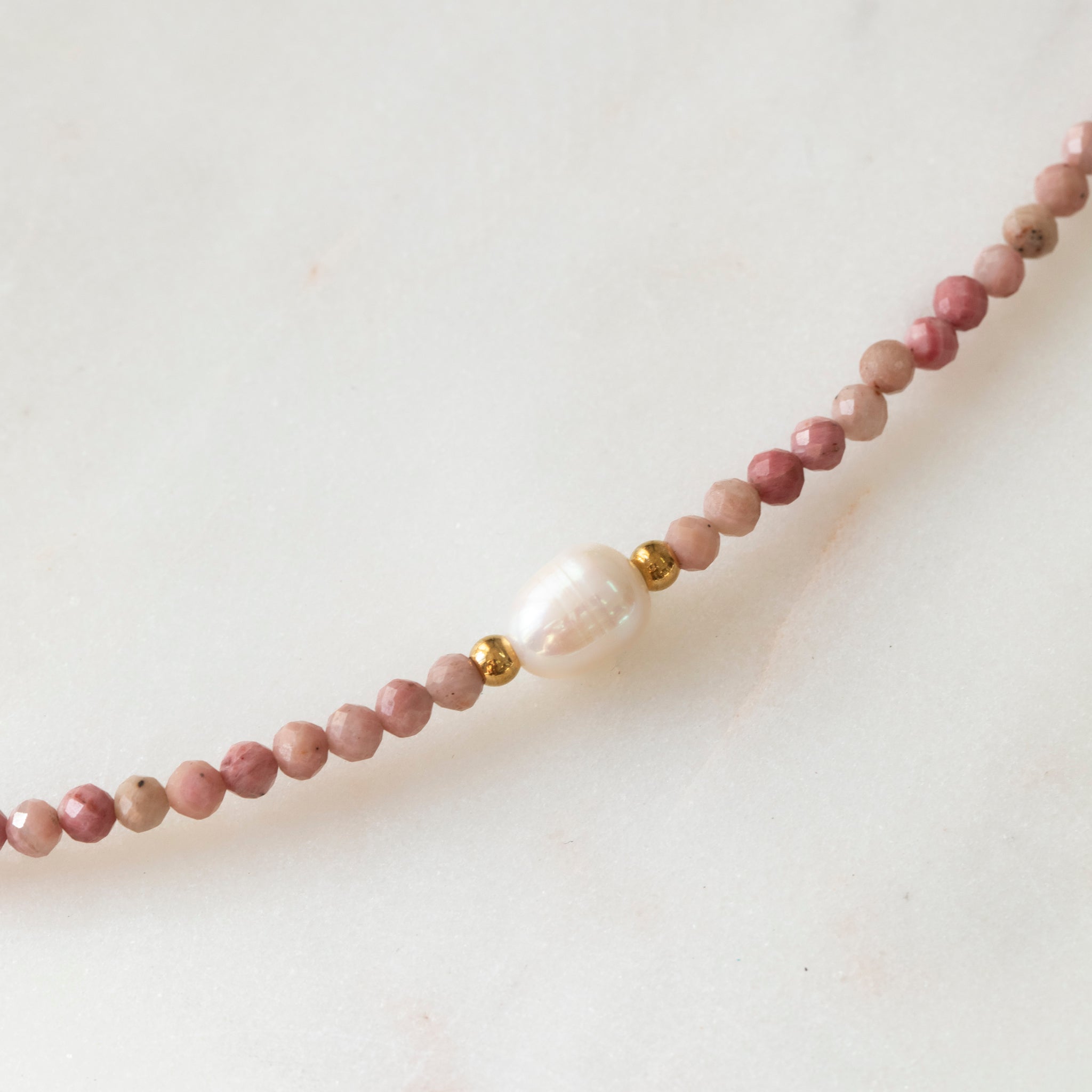 Rhodonite & Freshwater Pearl Necklace