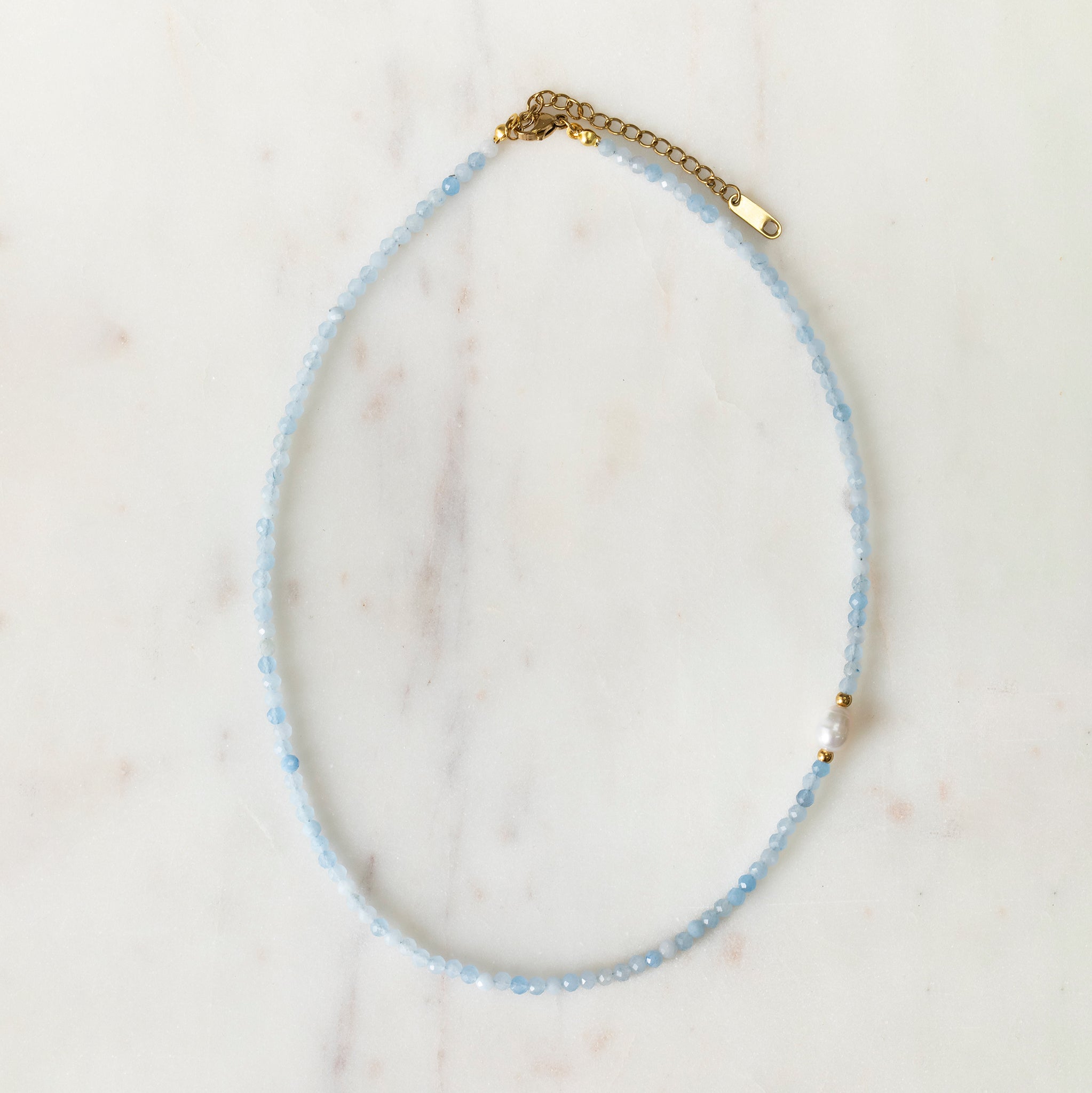 Aquamarine & Freshwater Pearl Necklace