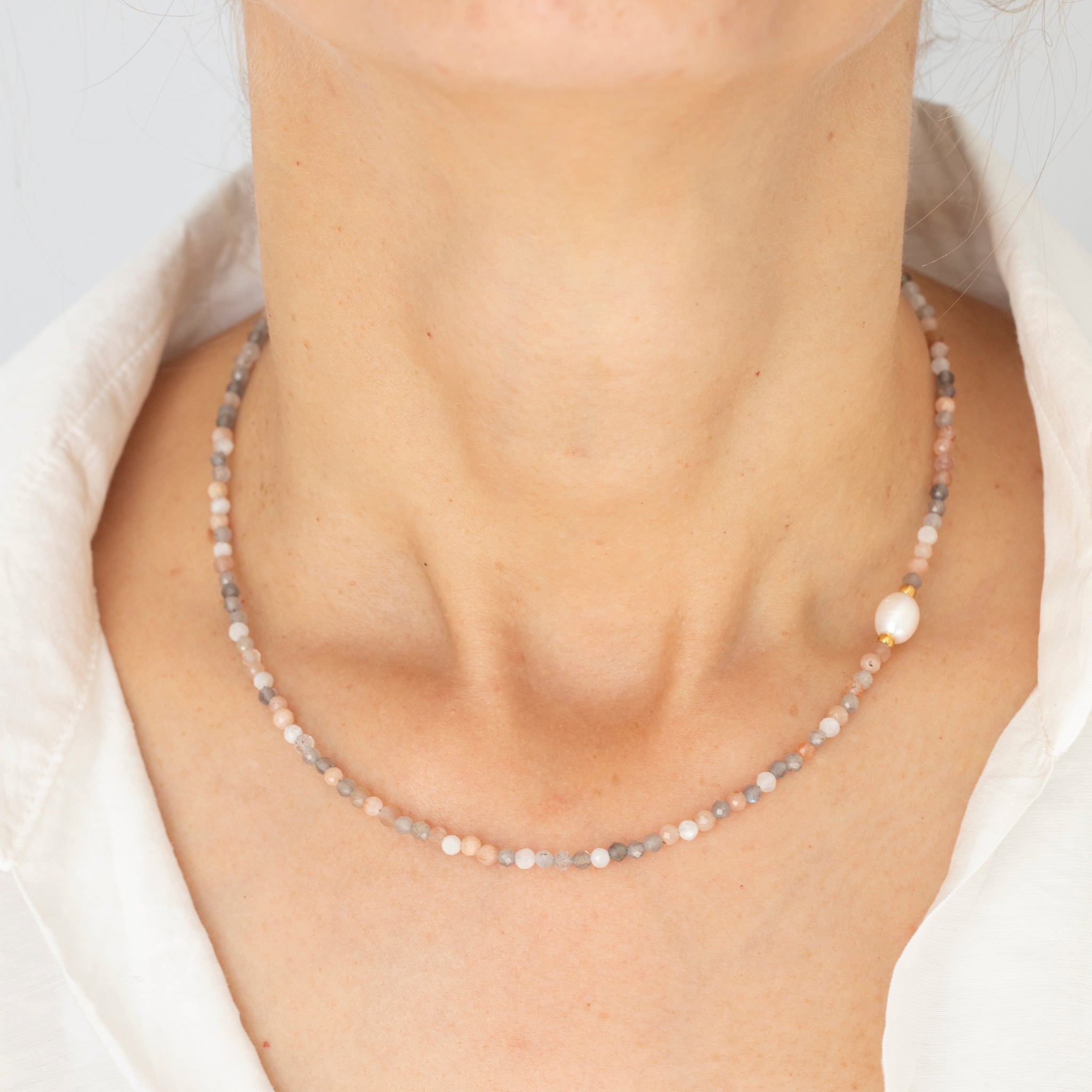 Moonstone & Freshwater Pearl Necklace