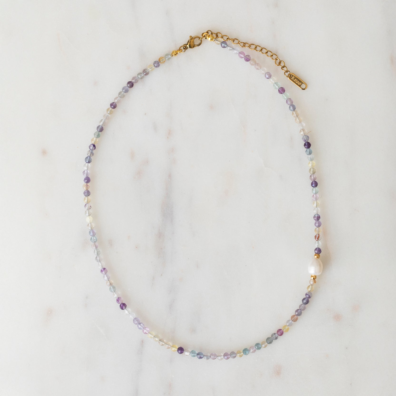 Fluorite & Freshwater Pearl Necklace