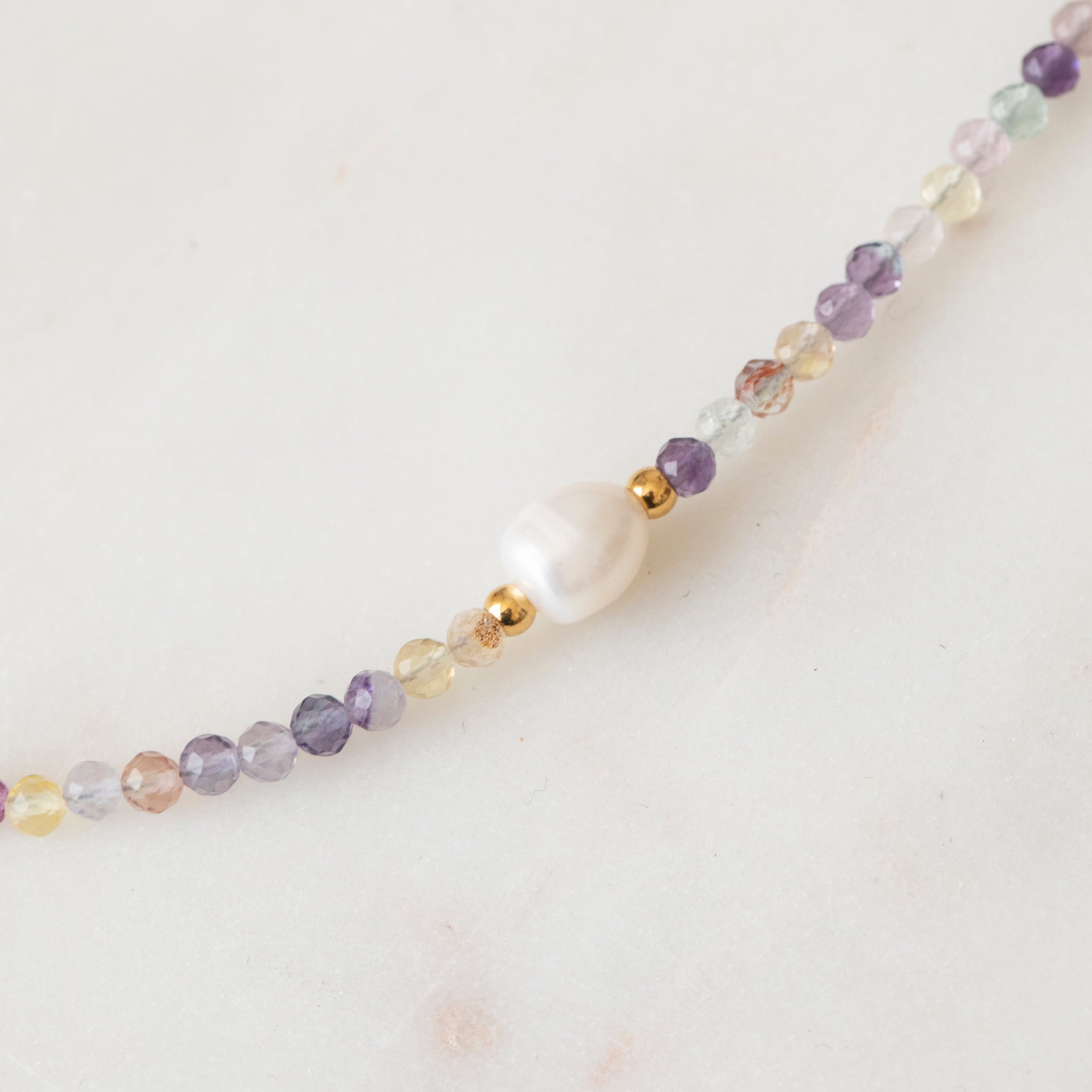 Fluorite & Freshwater Pearl Necklace