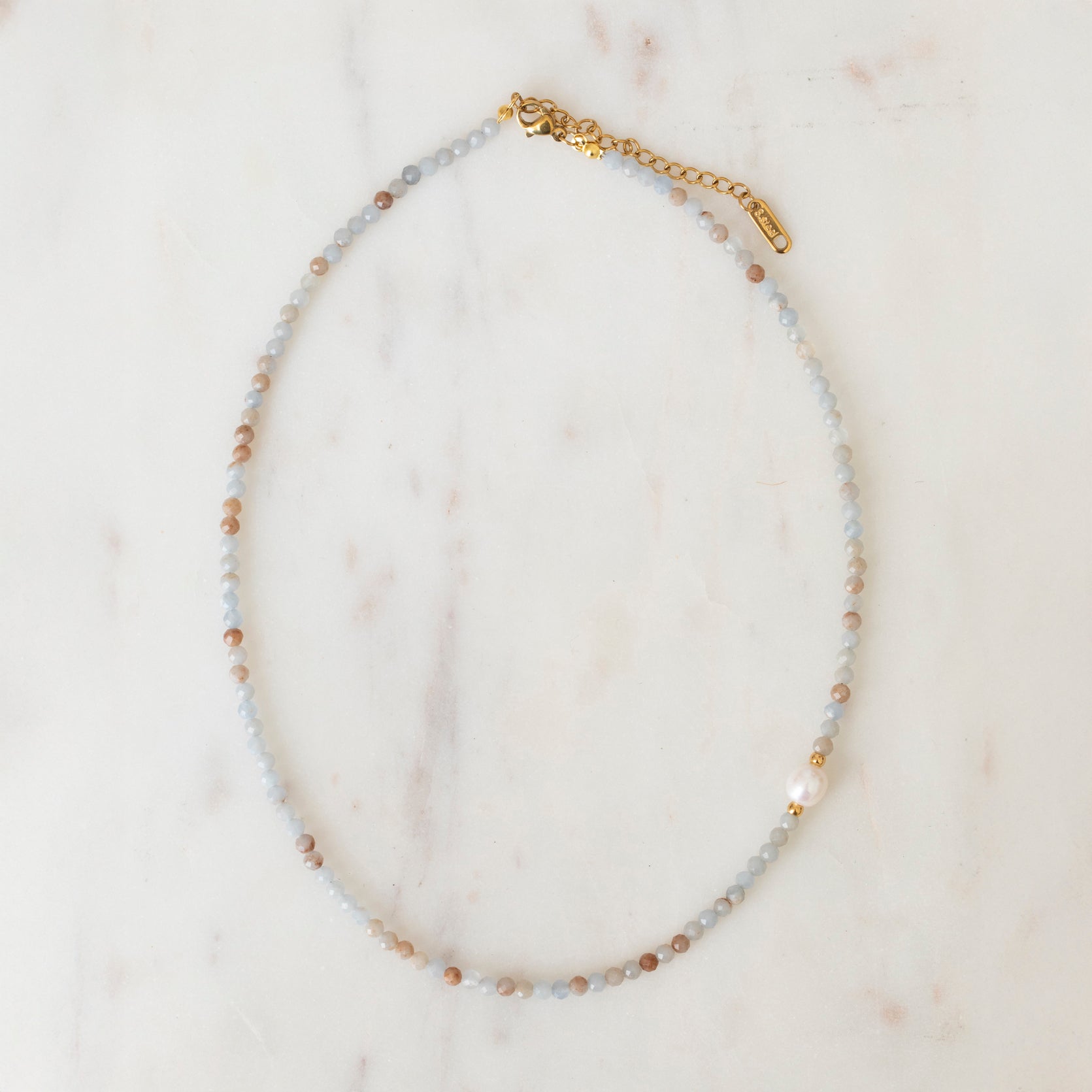 Dumortierite & Freshwater Pearl Necklace