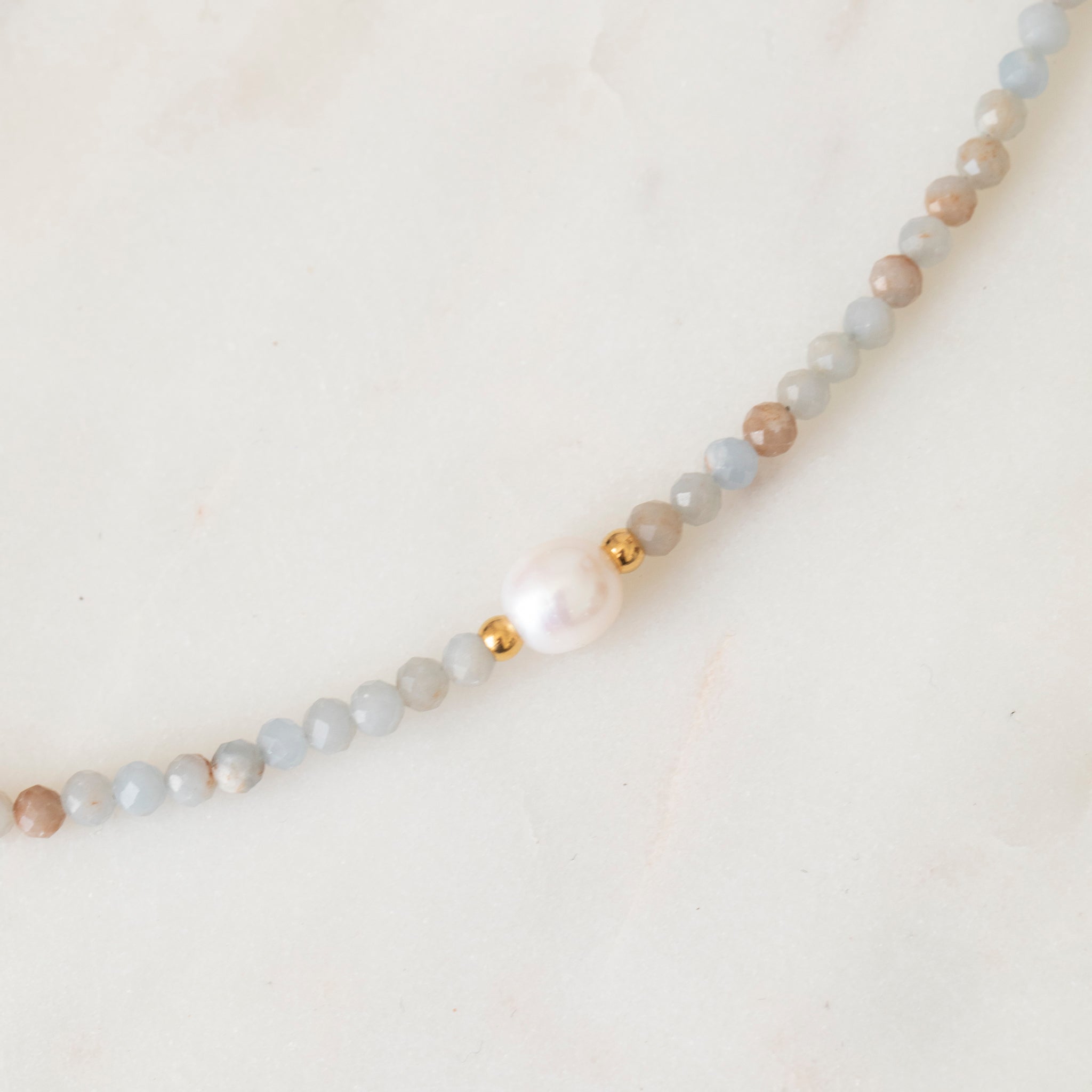 Dumortierite & Freshwater Pearl Necklace