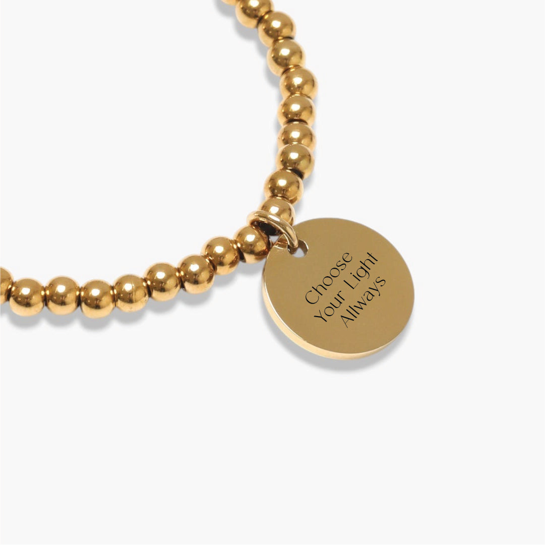 Gold Beaded Disc Bracelet