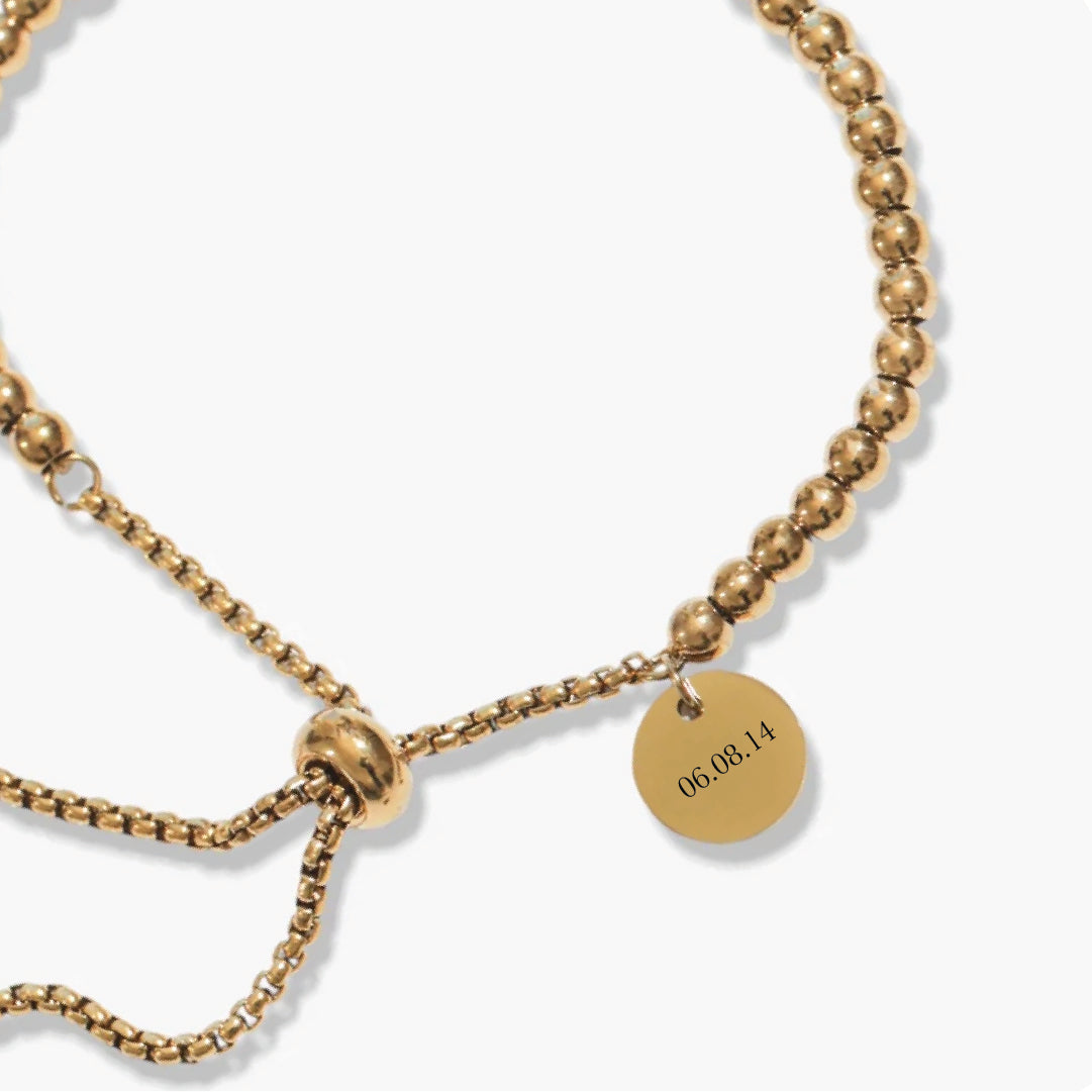 Gold Adjustable Beaded Bracelet