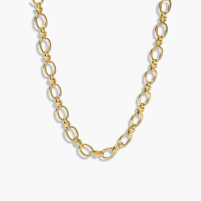 Gold Chunky Opal Necklace