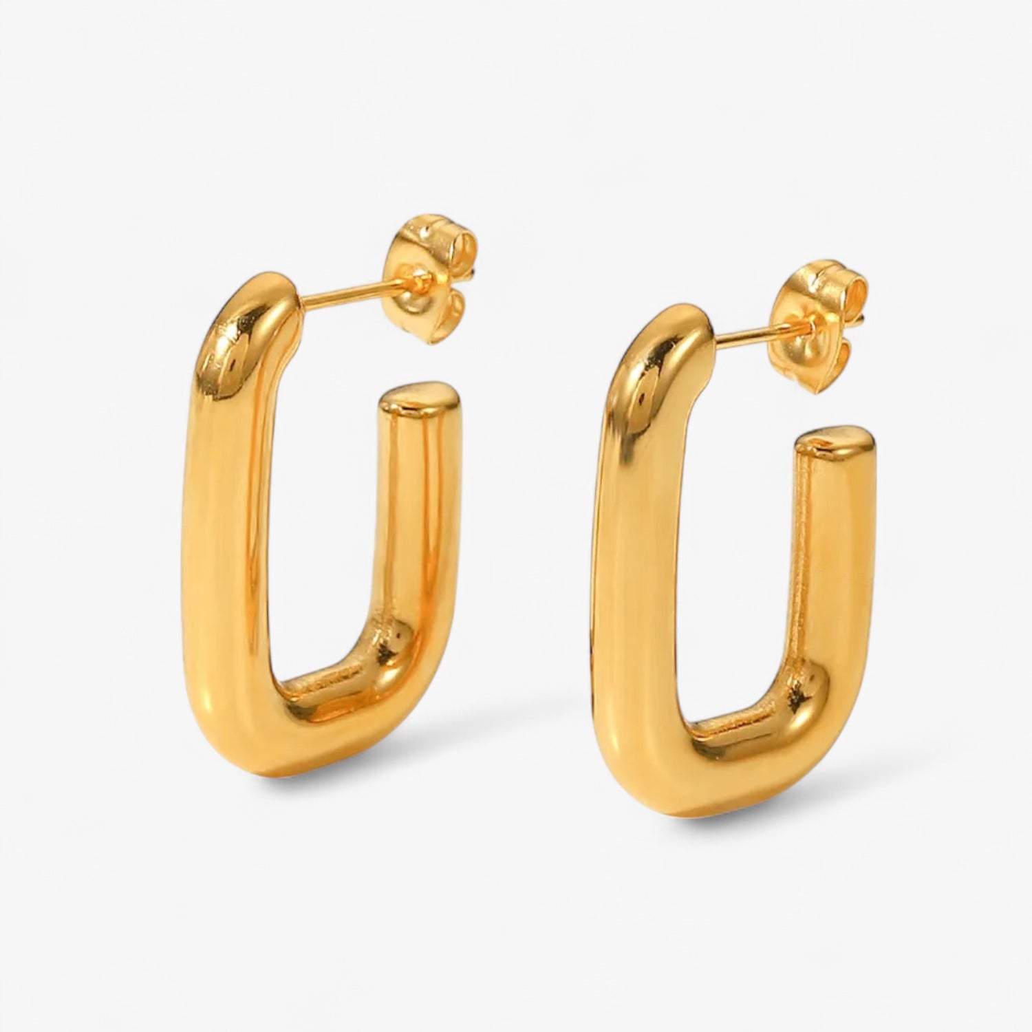 Gold Rounded Square Hoop