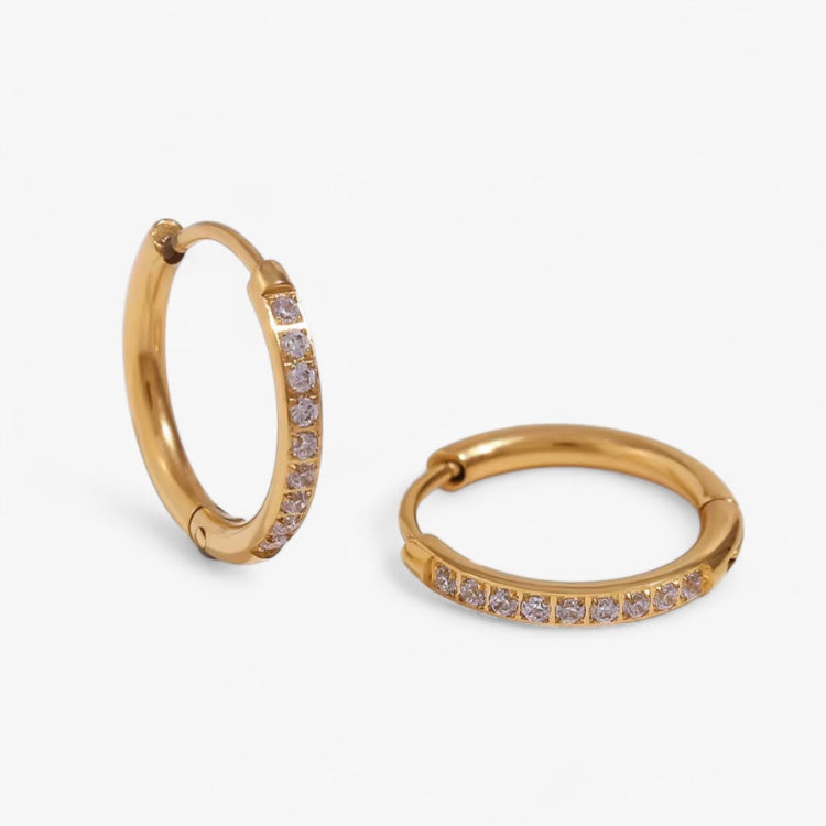 Gold Slim Zircon Huggies