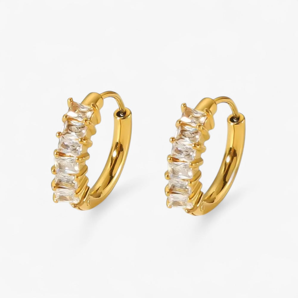 Gold Cluster Hoops