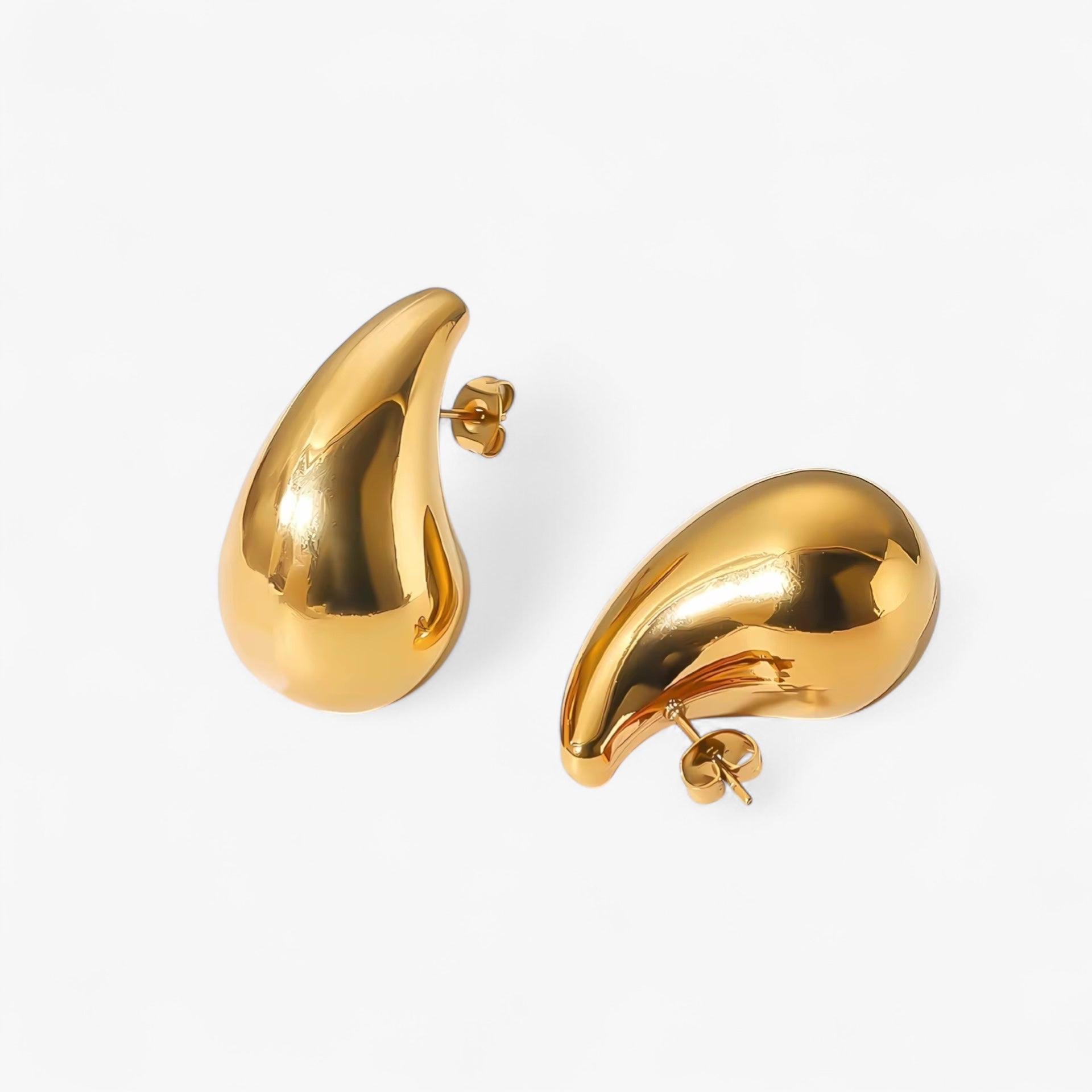 Gold Water Drop Studs