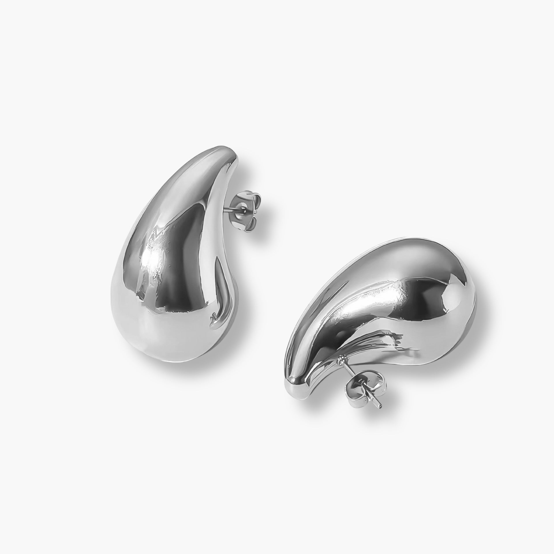 Silver Water Drop Studs