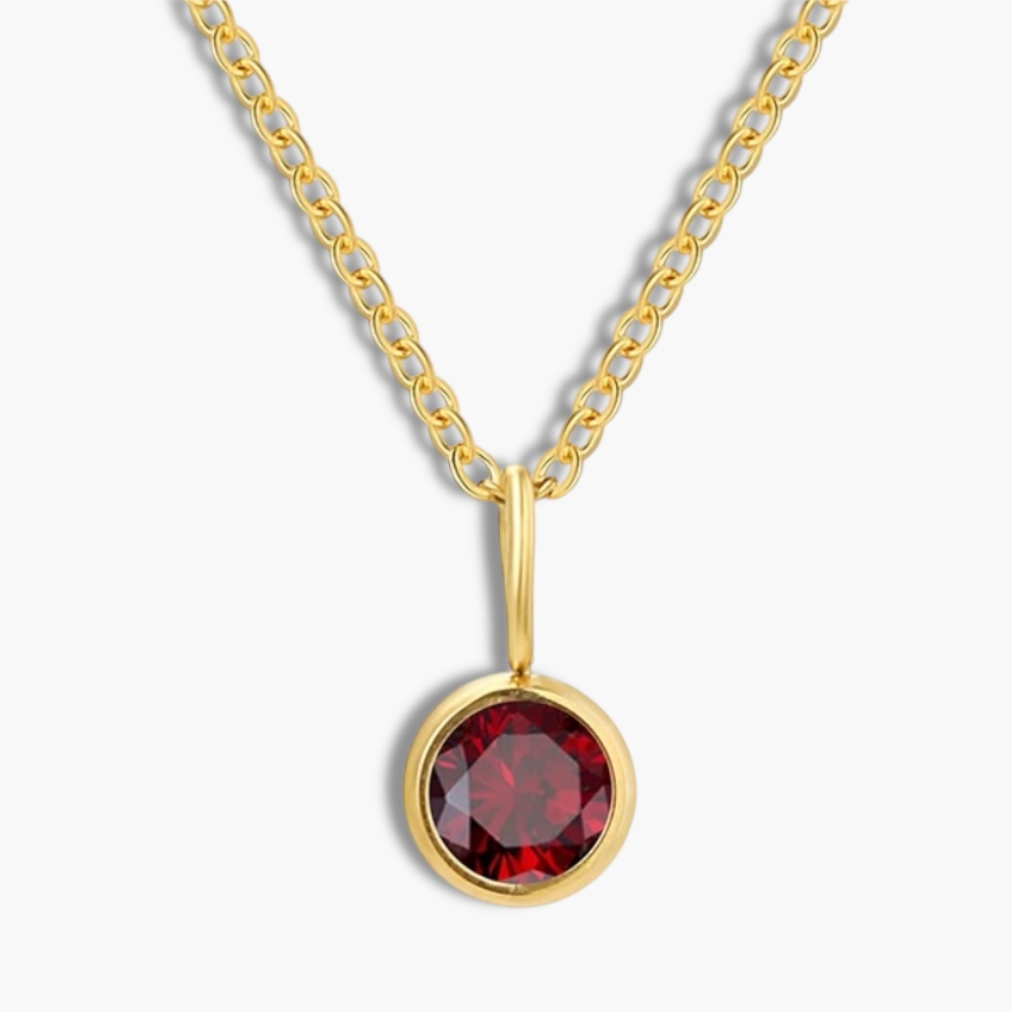 Gold Birthstone Pendant Necklace