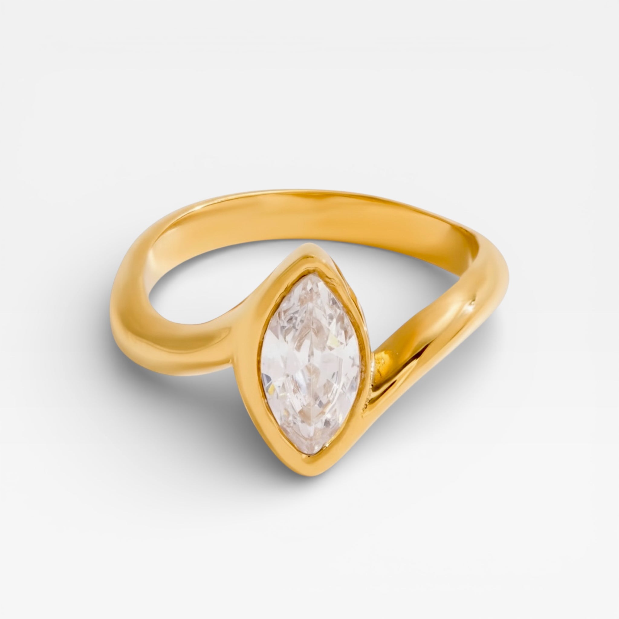 Gold Chunky Marquise Ring