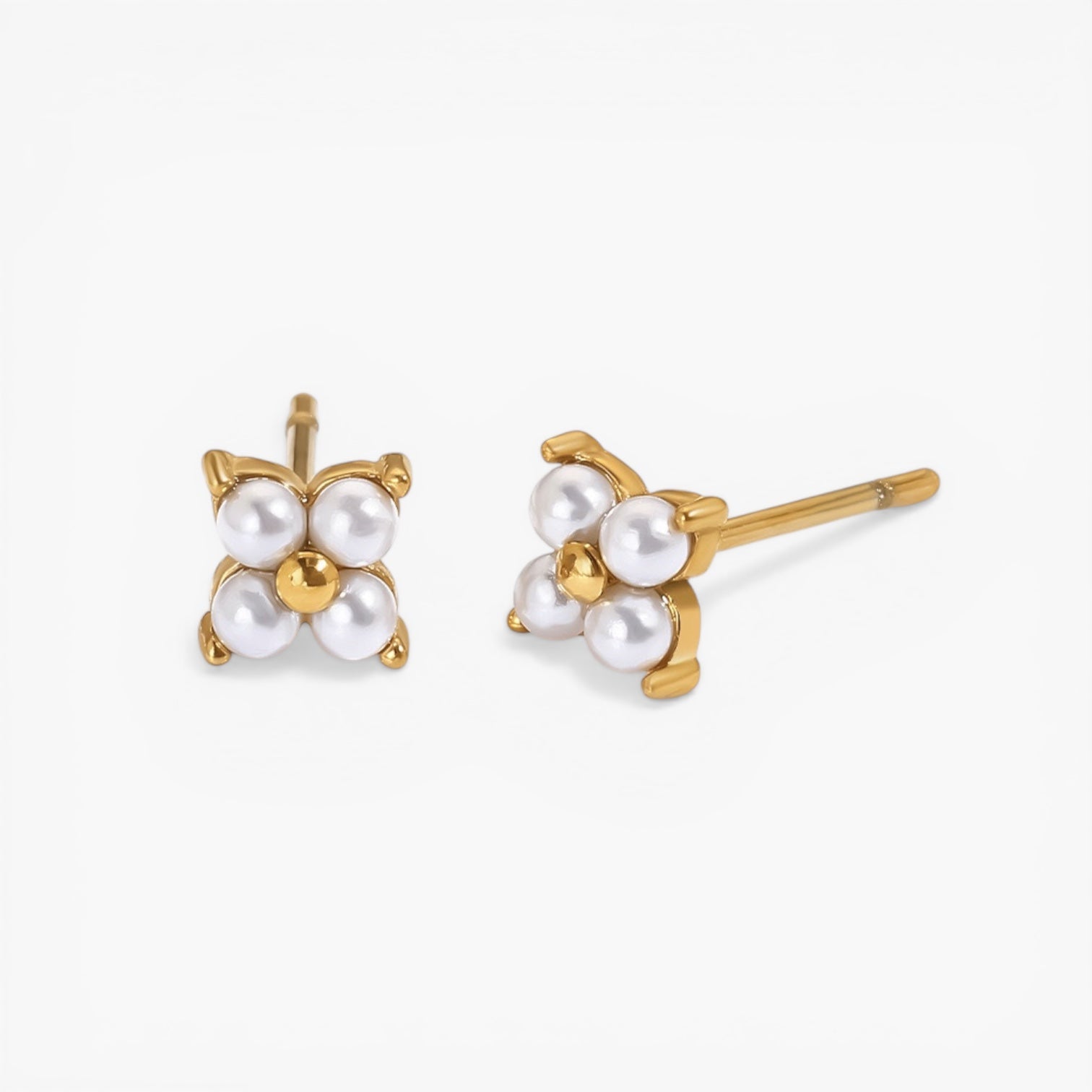 Gold Pearl Cluster Studs