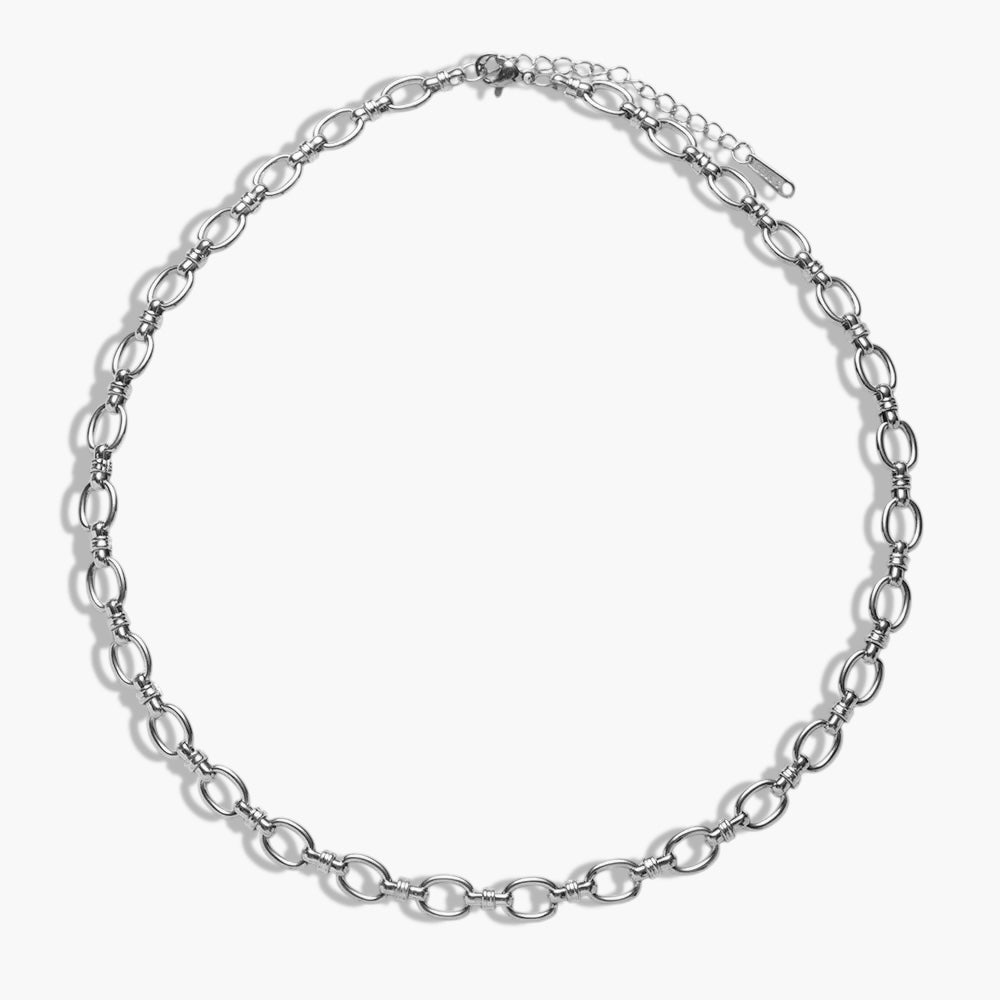 Silver Chunky Opal Necklace