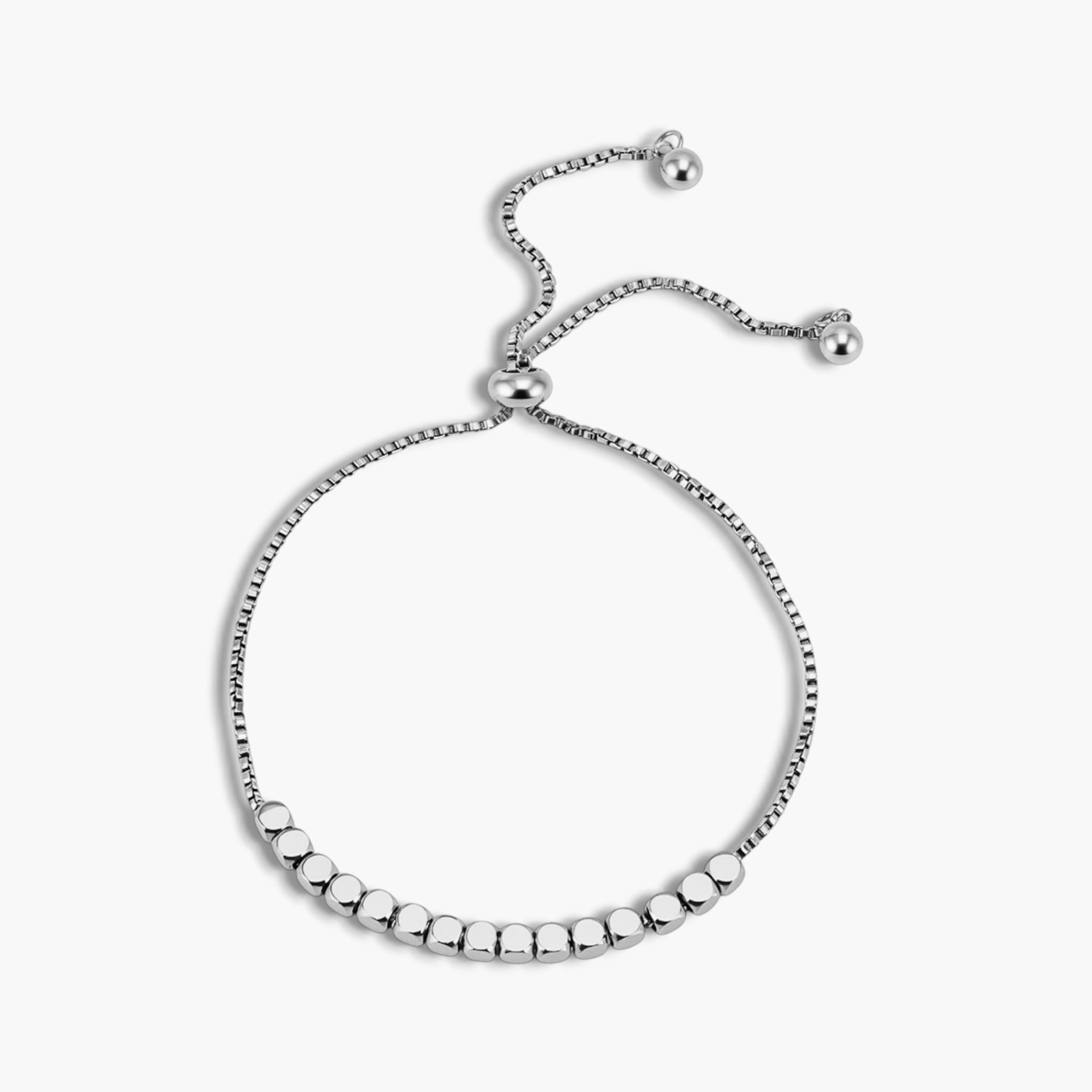 Silver Slider Beads Bracelet