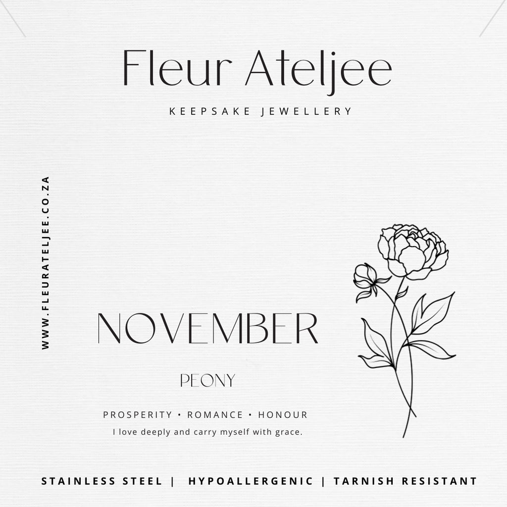 Birth Flower Meaning Jewellery Card