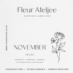 Birth Flower Meaning Jewellery Card