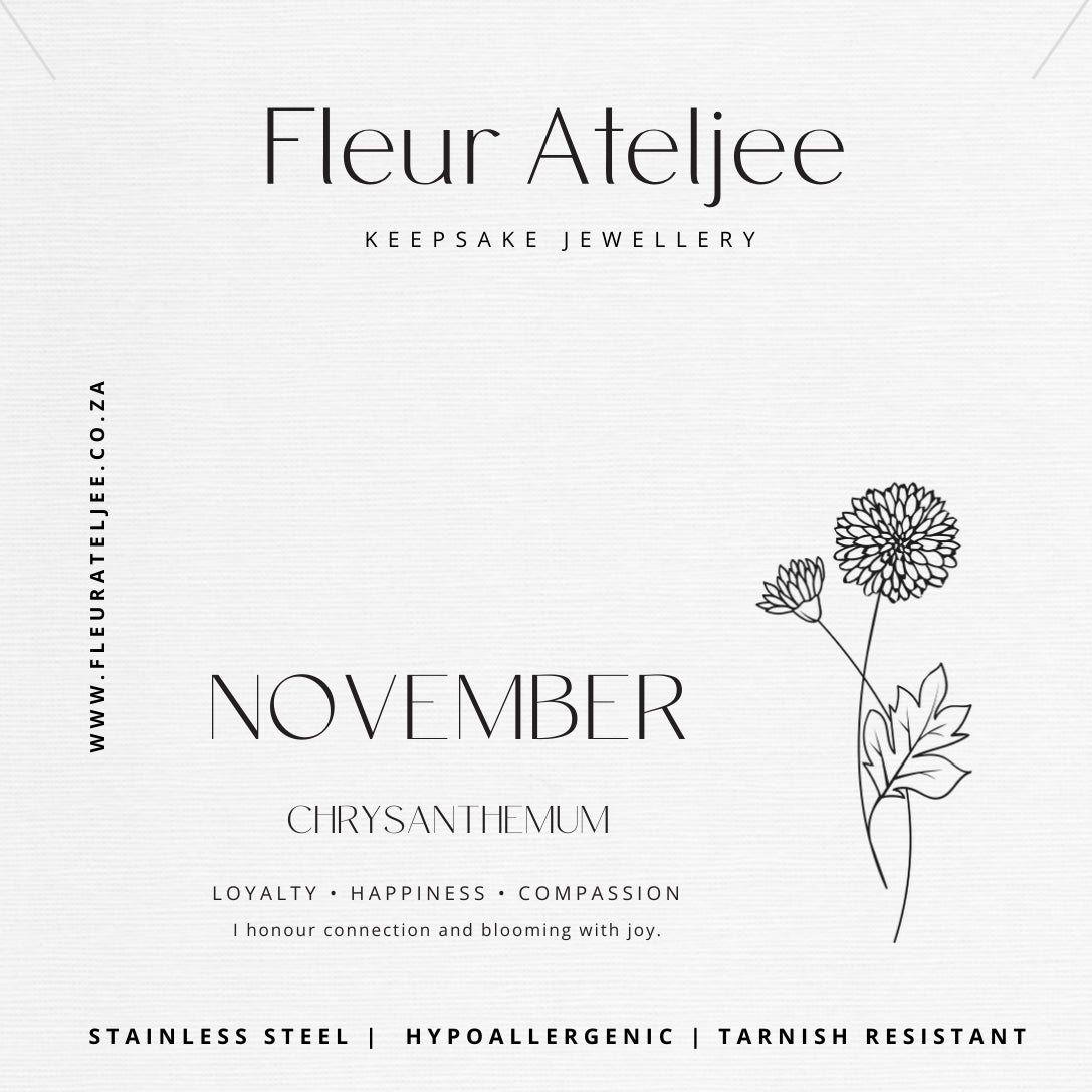 Birth Flower Meaning Jewellery Card