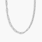 Silver Textured Paperclip Necklace