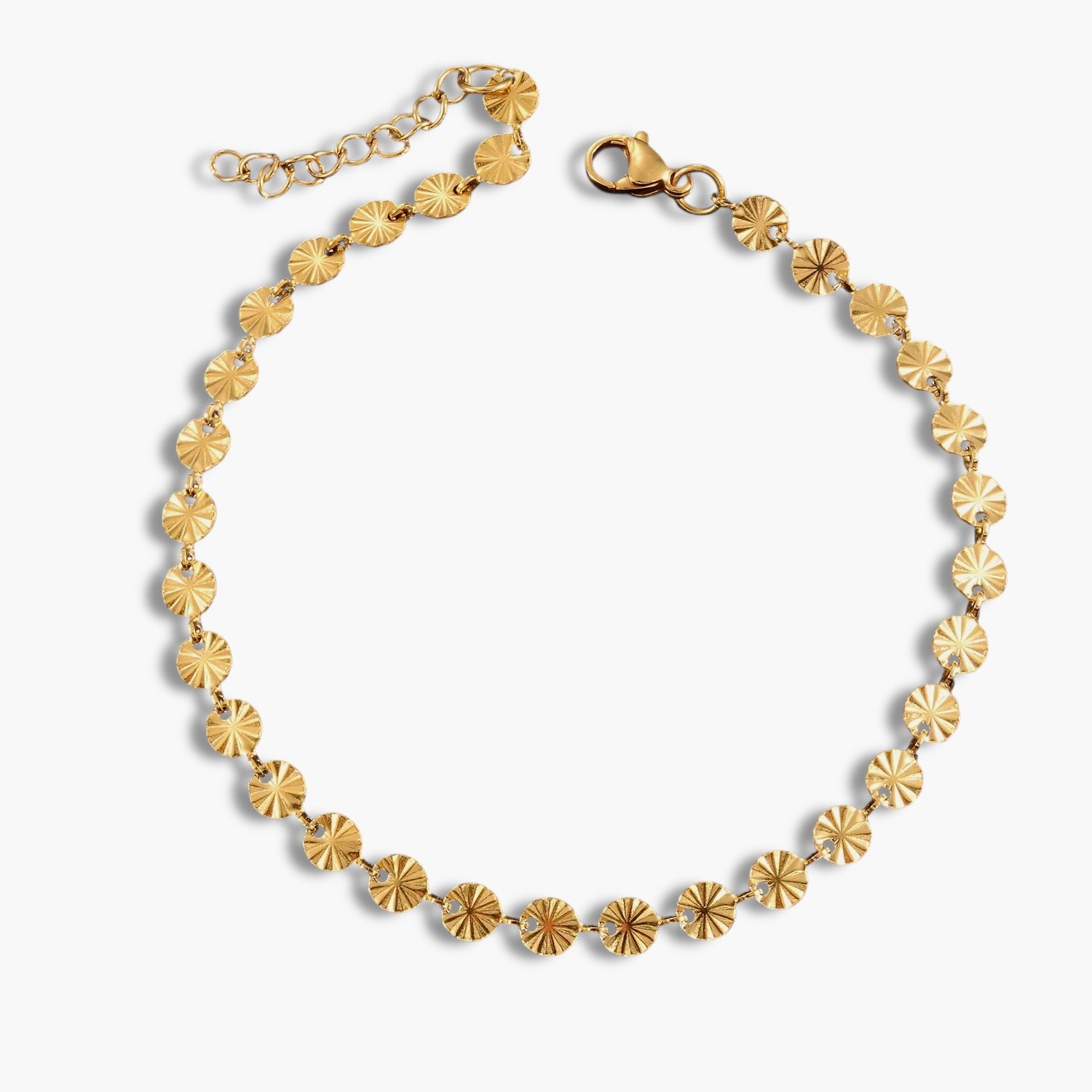 Gold Sun Disc Bracelet