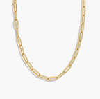 Gold Textured Paperclip Necklace