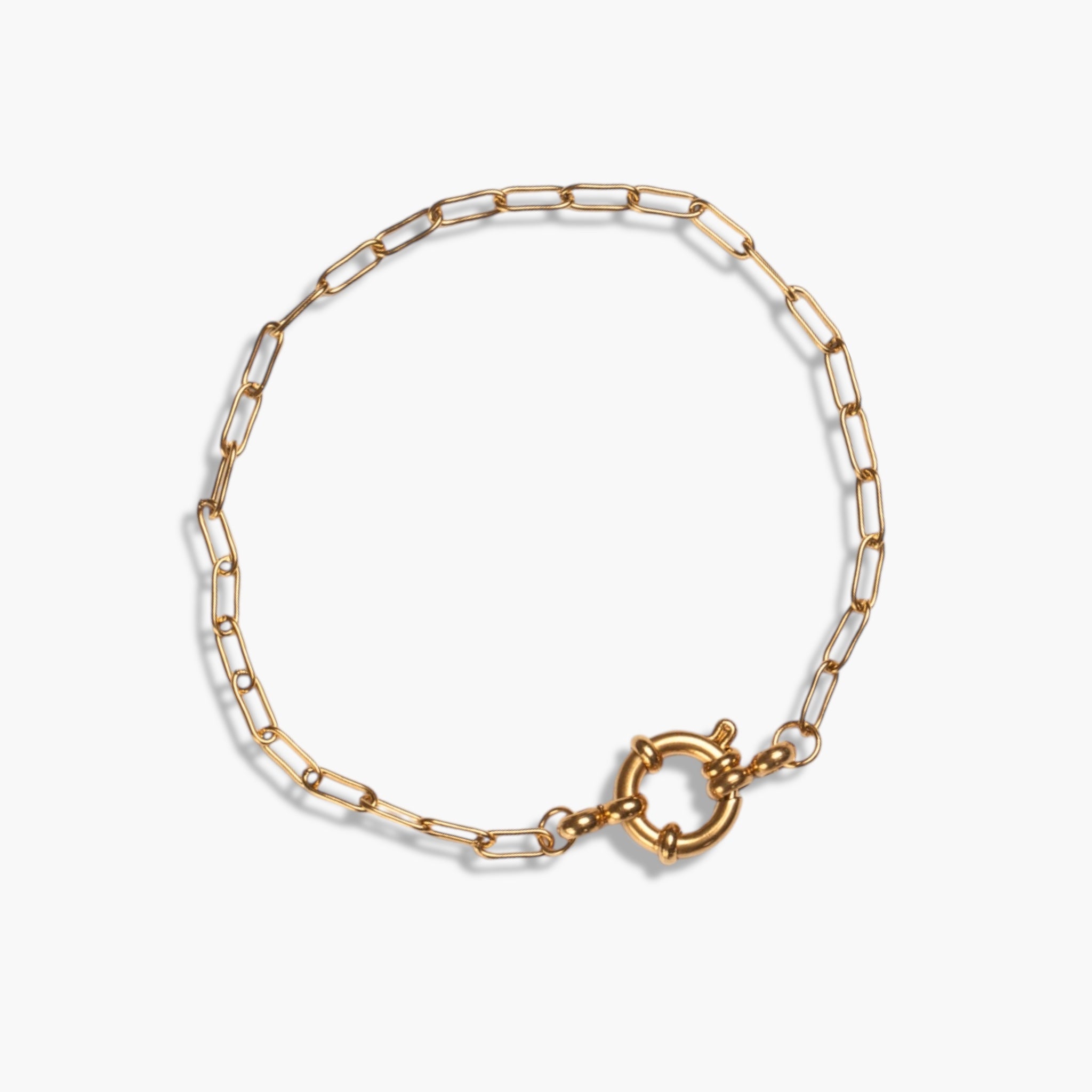 Gold Charm Petite Paperclip Bracelet