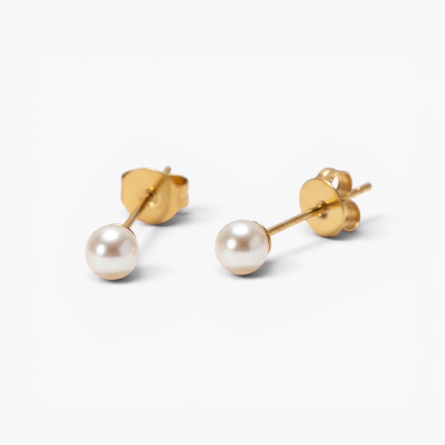 Gold Petite Pearl Studs