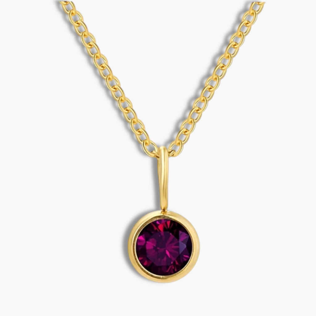 Gold Birthstone Pendant Necklace