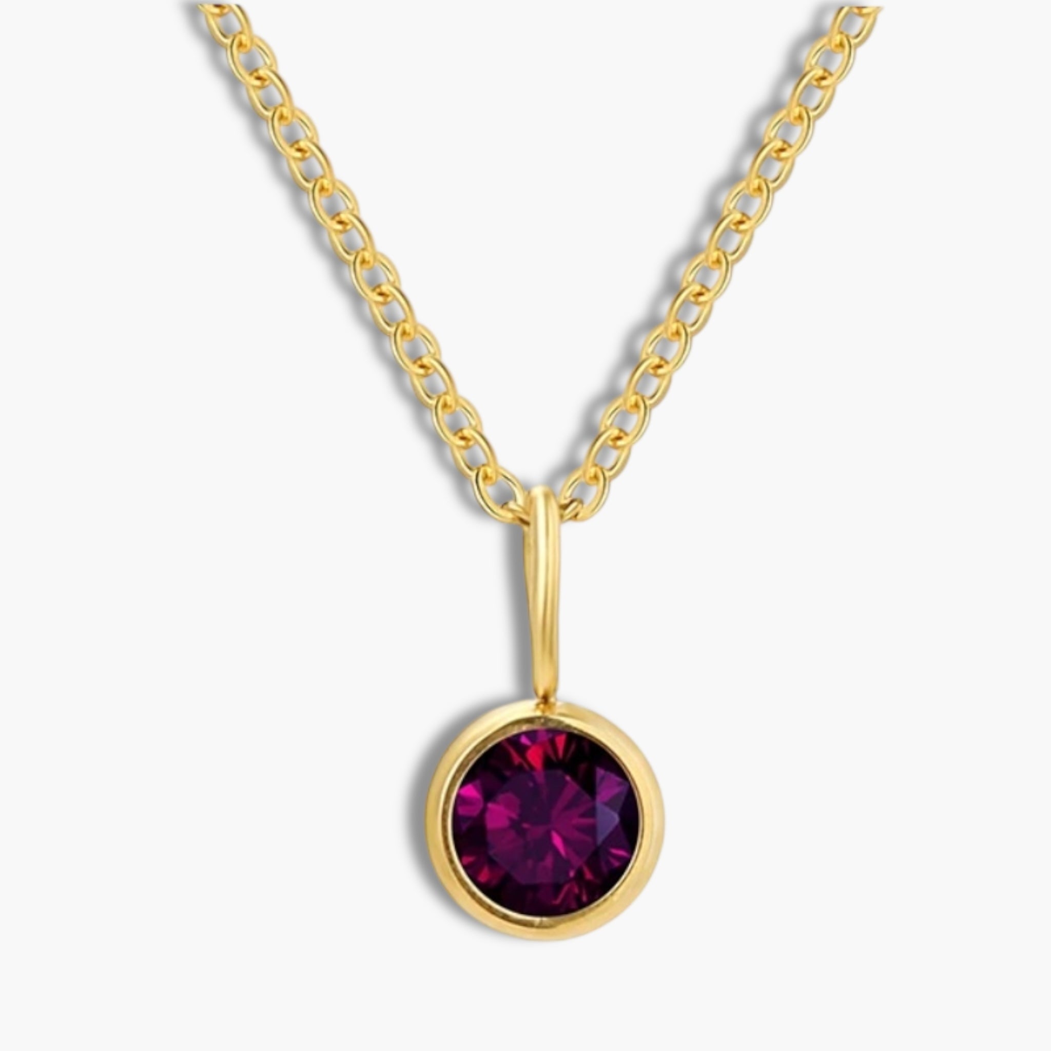 Gold Birthstone Pendant Necklace