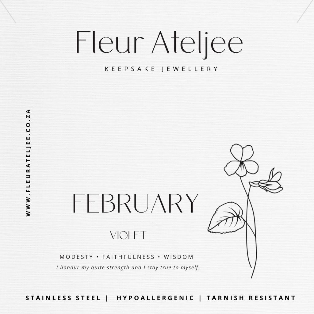Birth Flower Meaning Jewellery Card