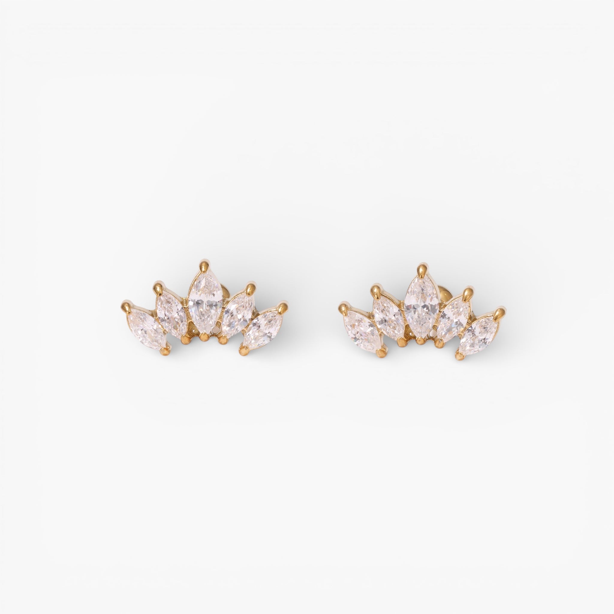 Gold Marquise Studs