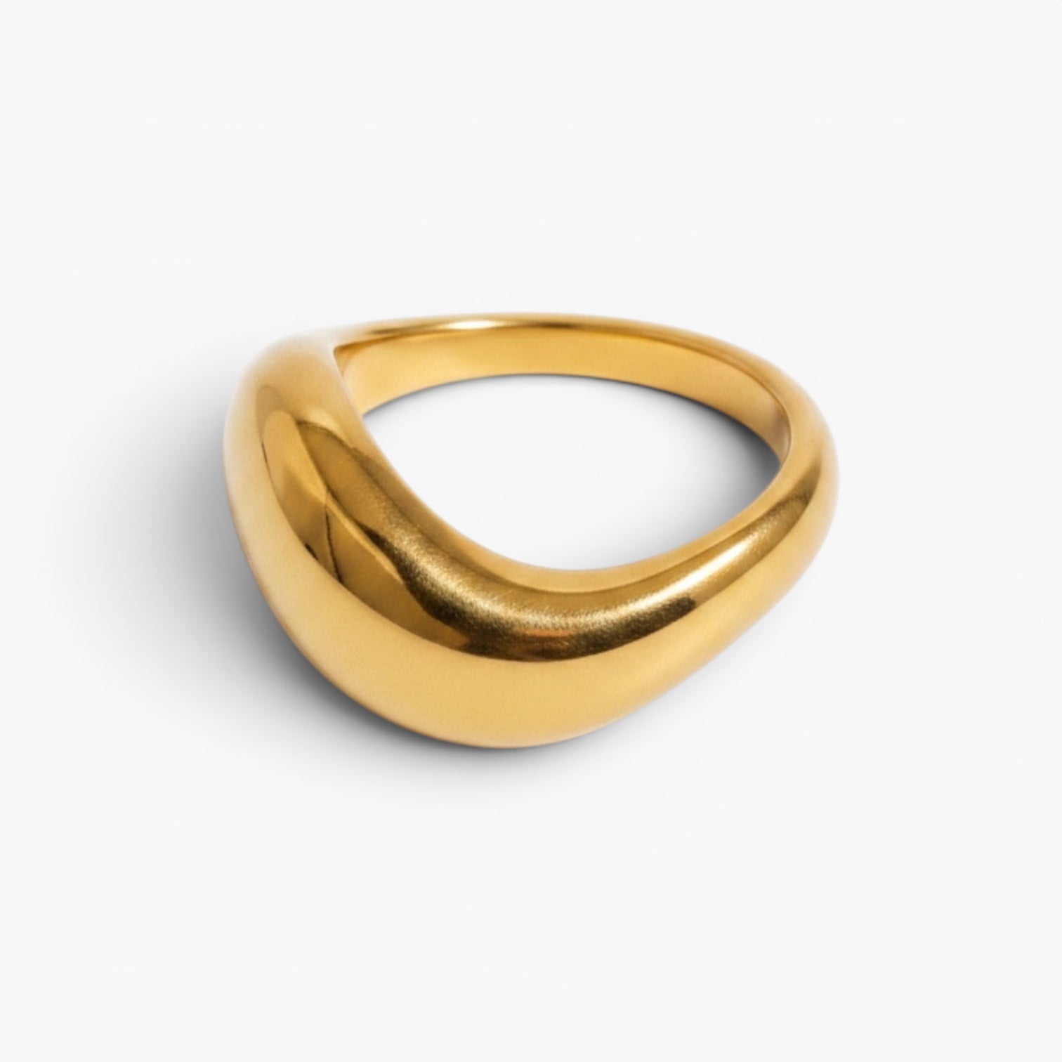 Gold Chunky Wave Ring