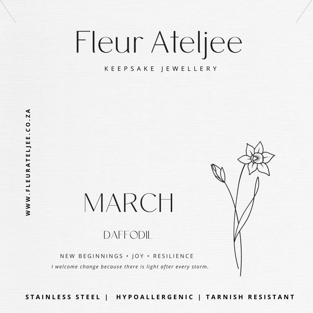 Birth Flower Meaning Jewellery Card