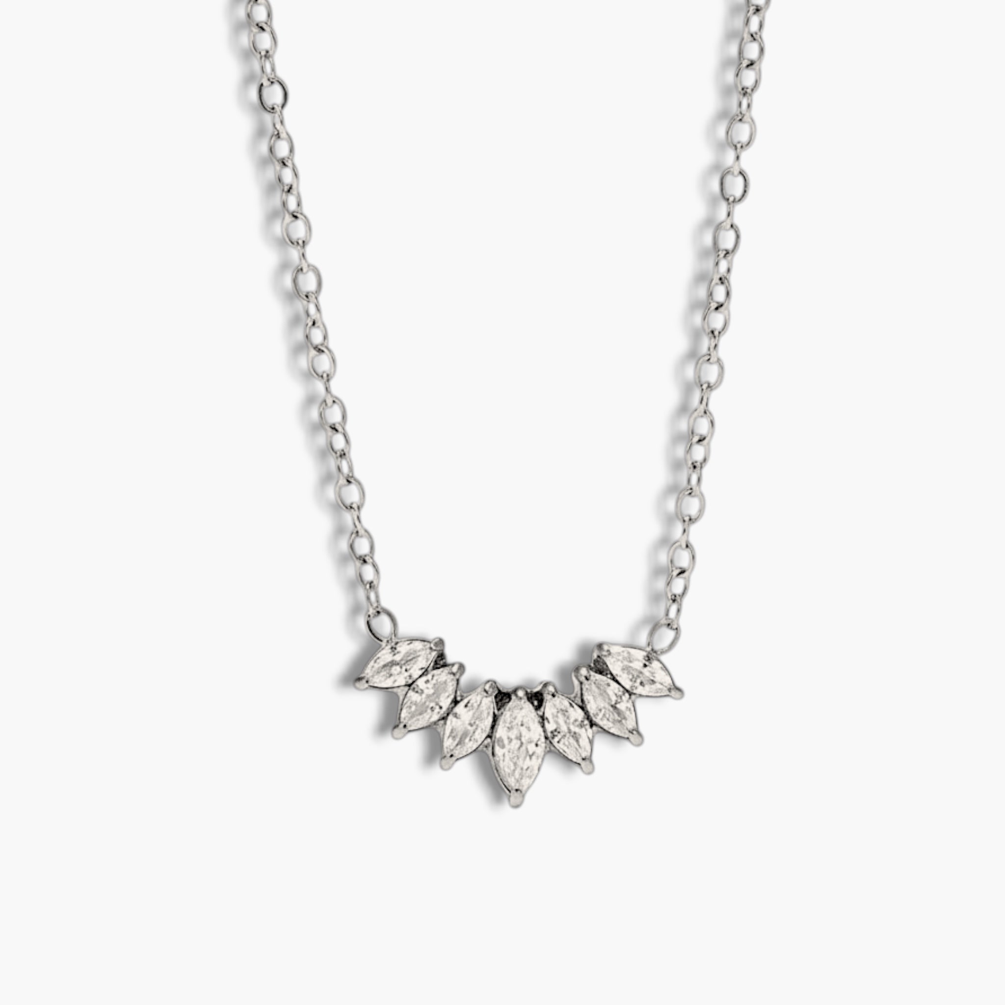 Silver Marquise Necklace