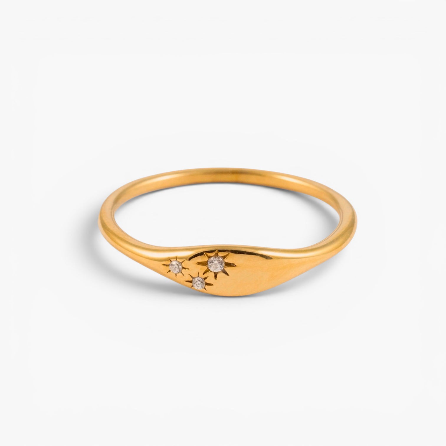 Gold Starry Signet Ring