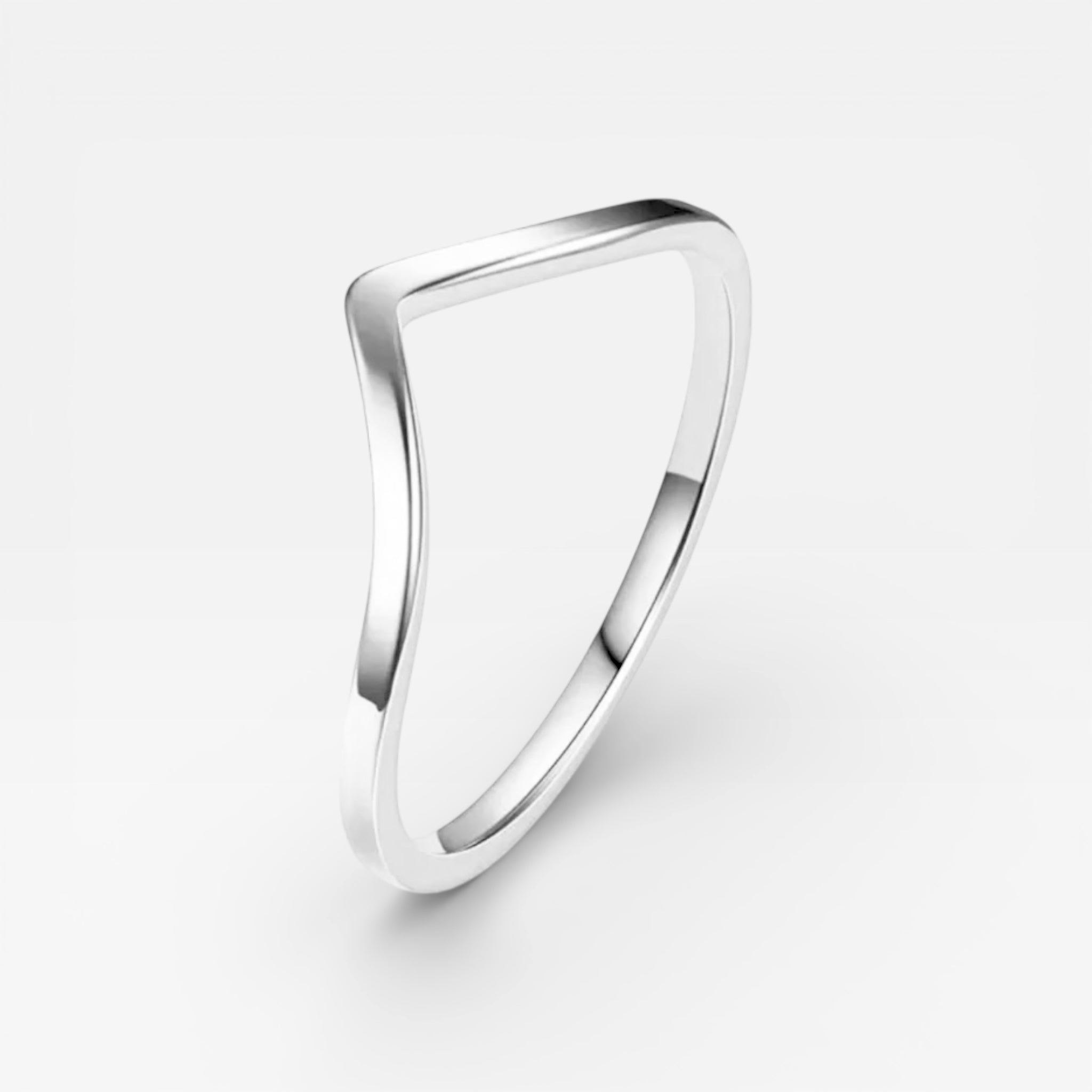 Silver Skinny V Ring