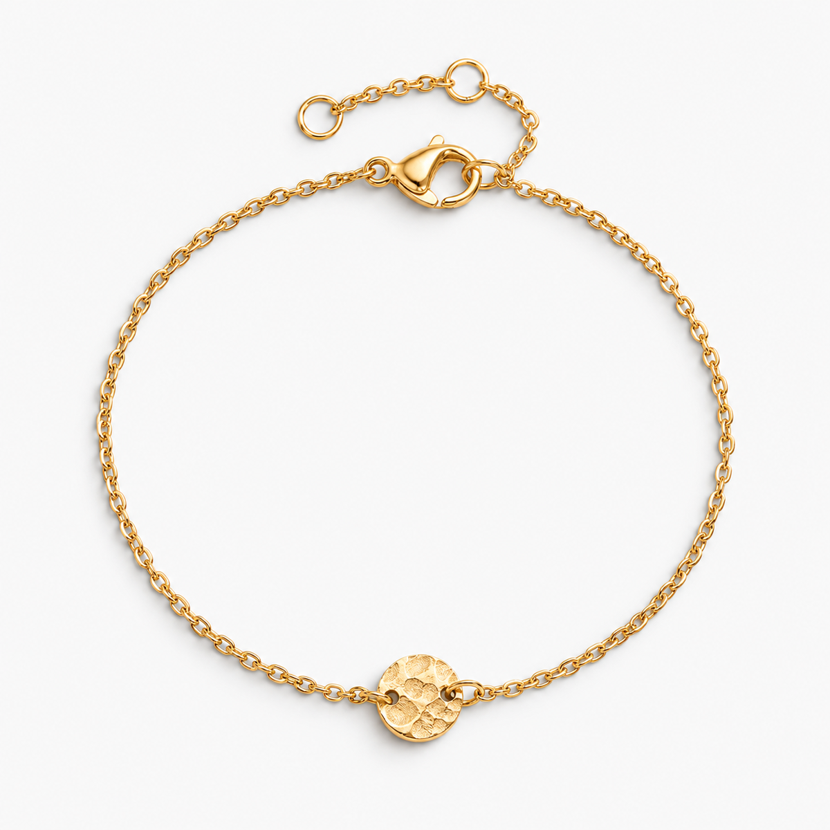 Gold Textured Disc Bracelet