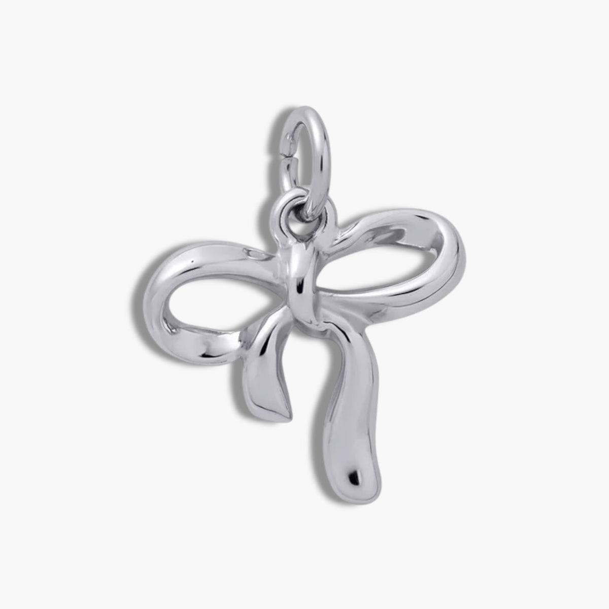 Silver Ribbon Bow Charm