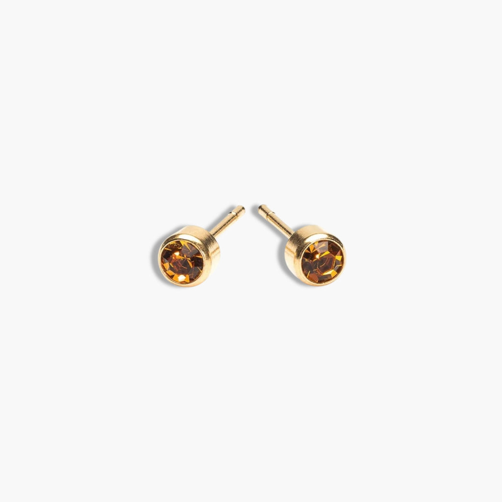 Gold Birthstone Studs