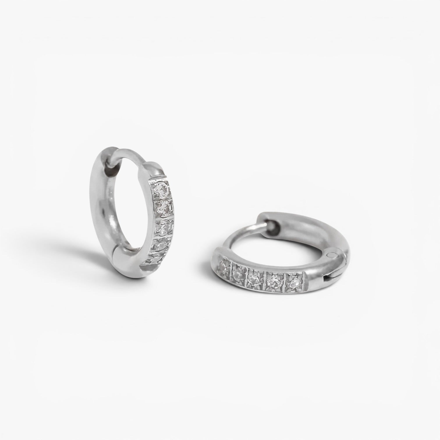 Silver Mini Zircon Huggies