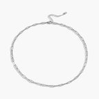 Silver Textured Paperclip Necklace