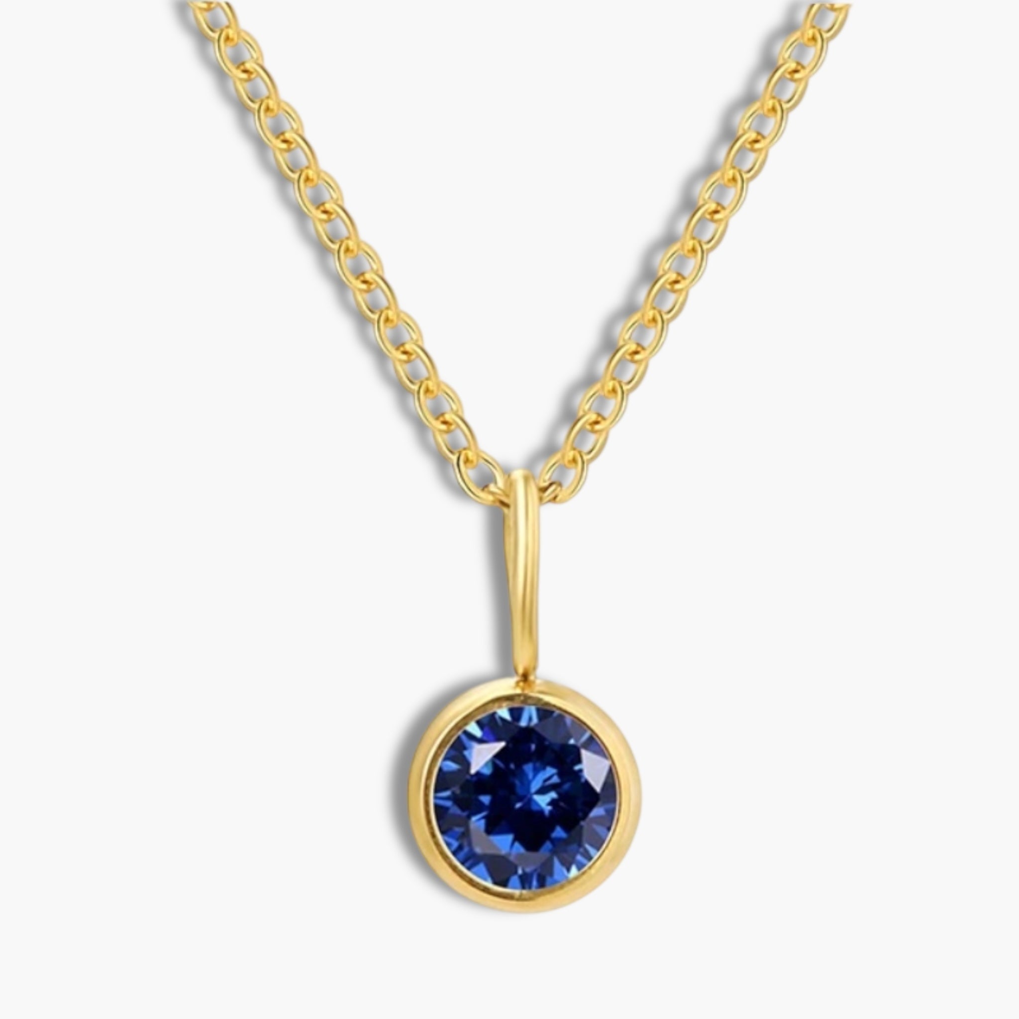 Gold Birthstone Pendant Necklace