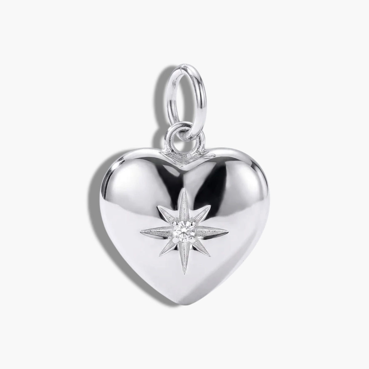 Silver Starry Heart Charm