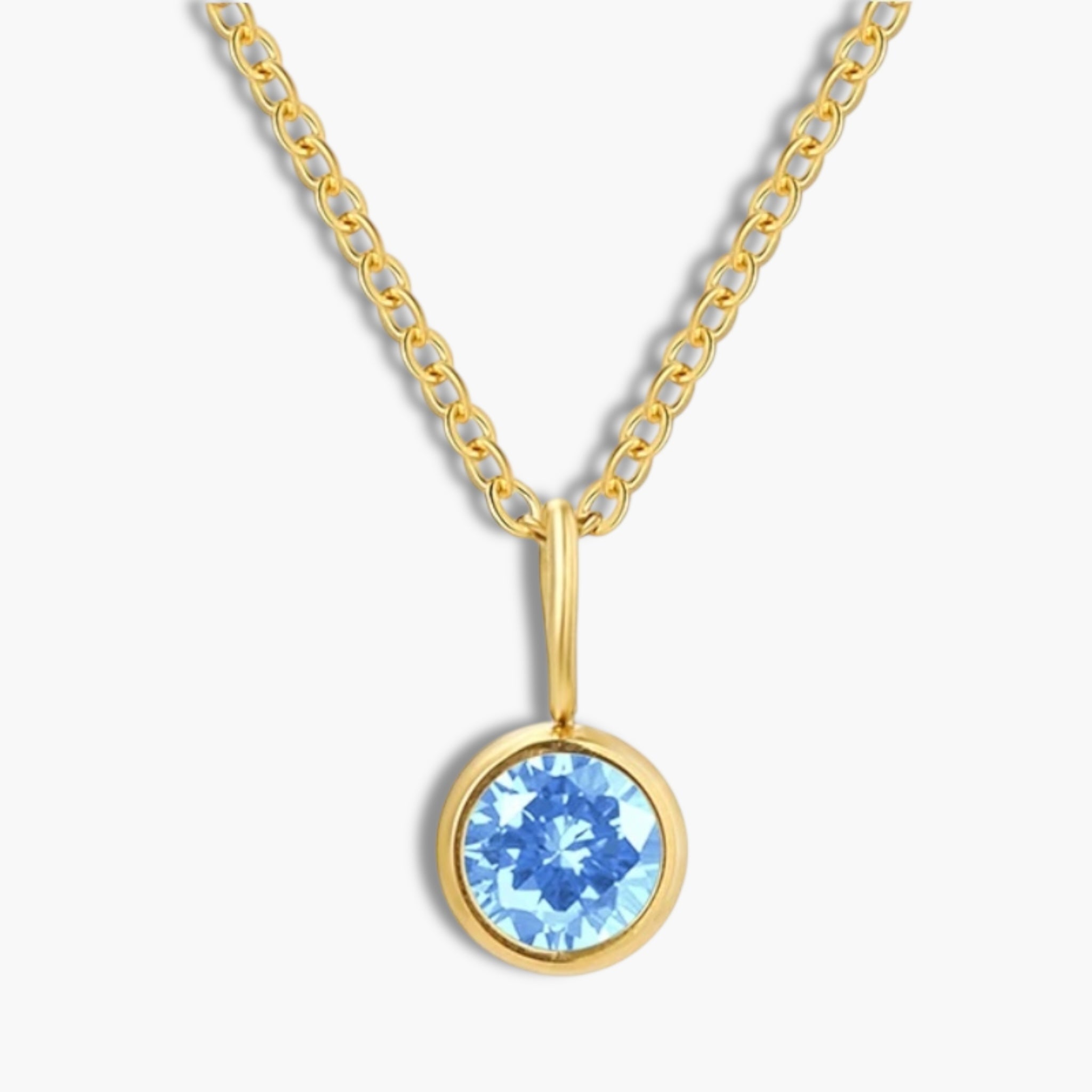 Gold Birthstone Pendant Necklace