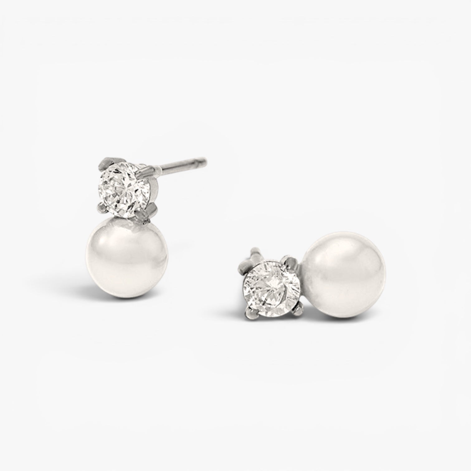 Silver Pearly Studs